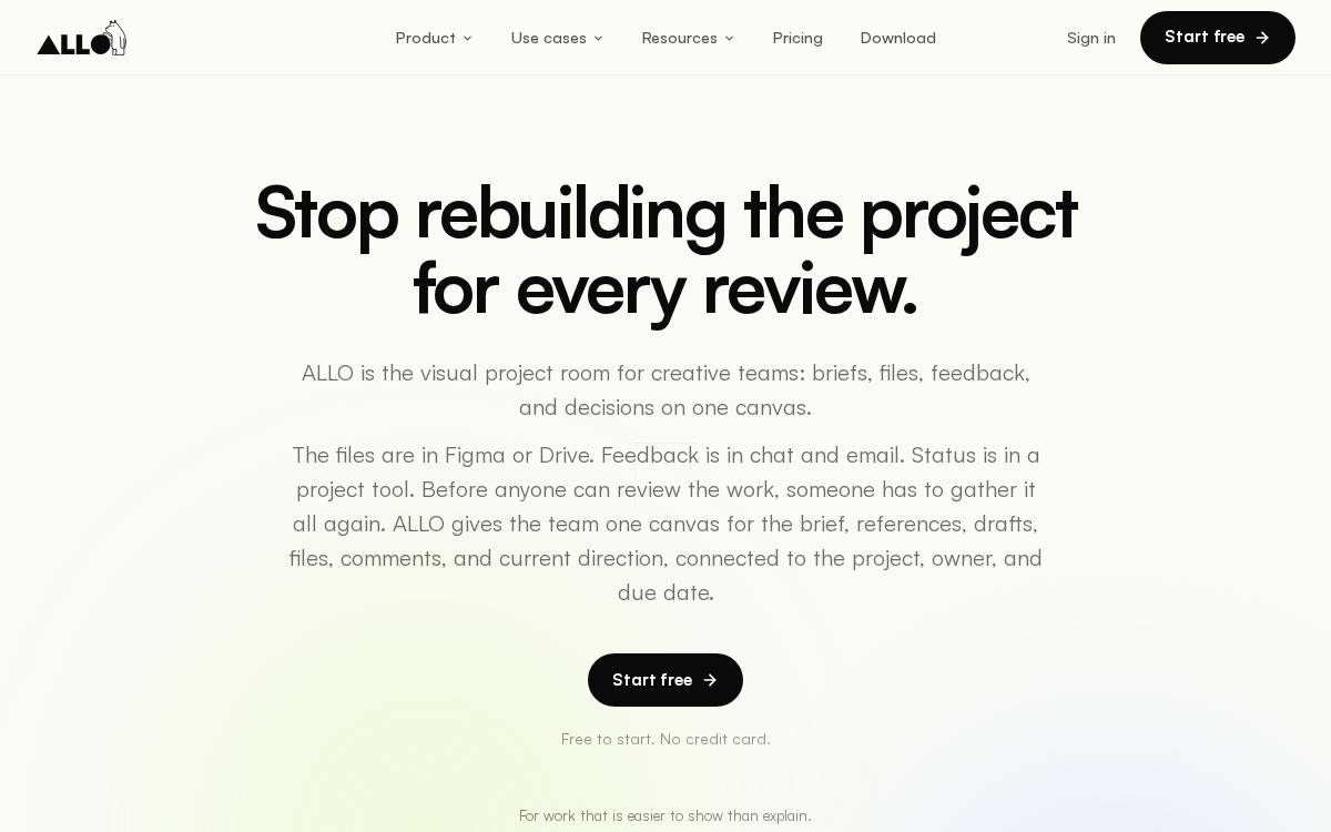 Allo website preview