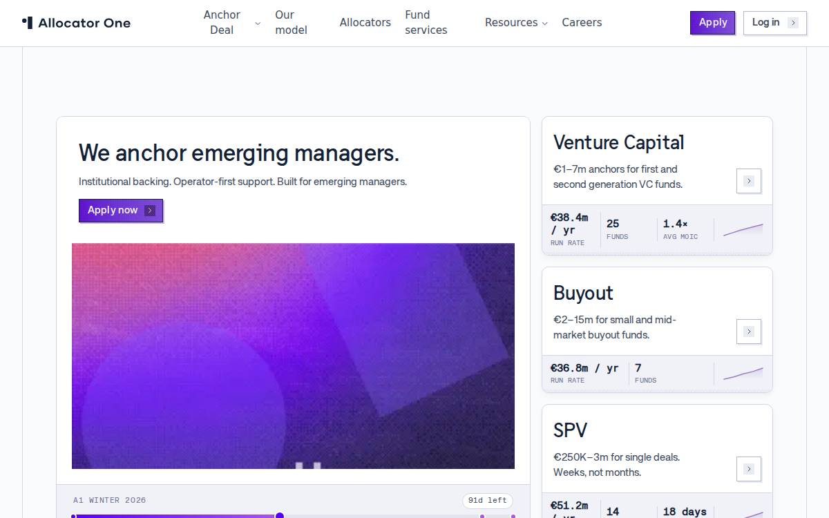 Allocator website preview