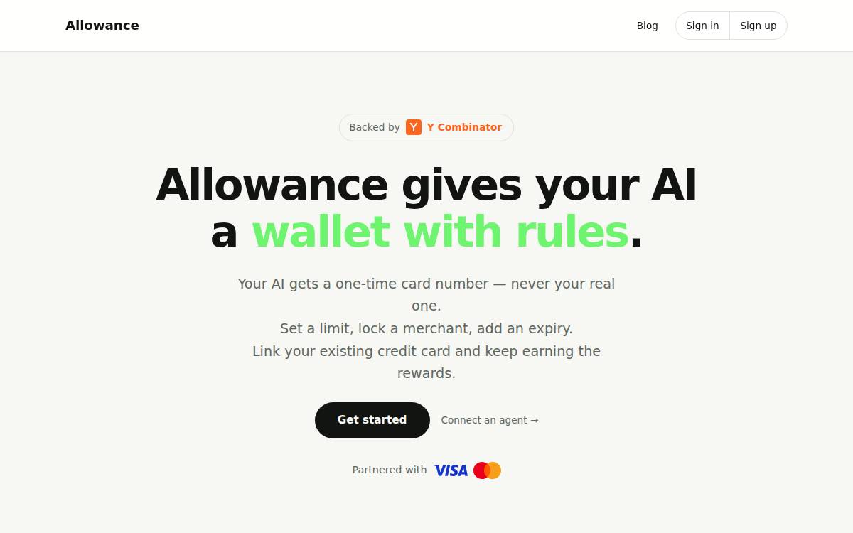 Allowance website preview