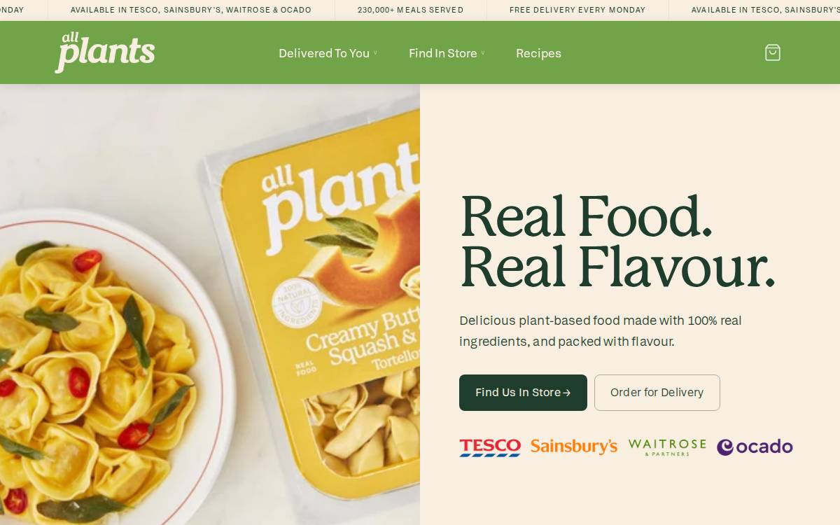 Allplants website preview