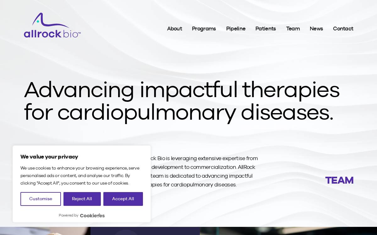 Allrockbio website preview