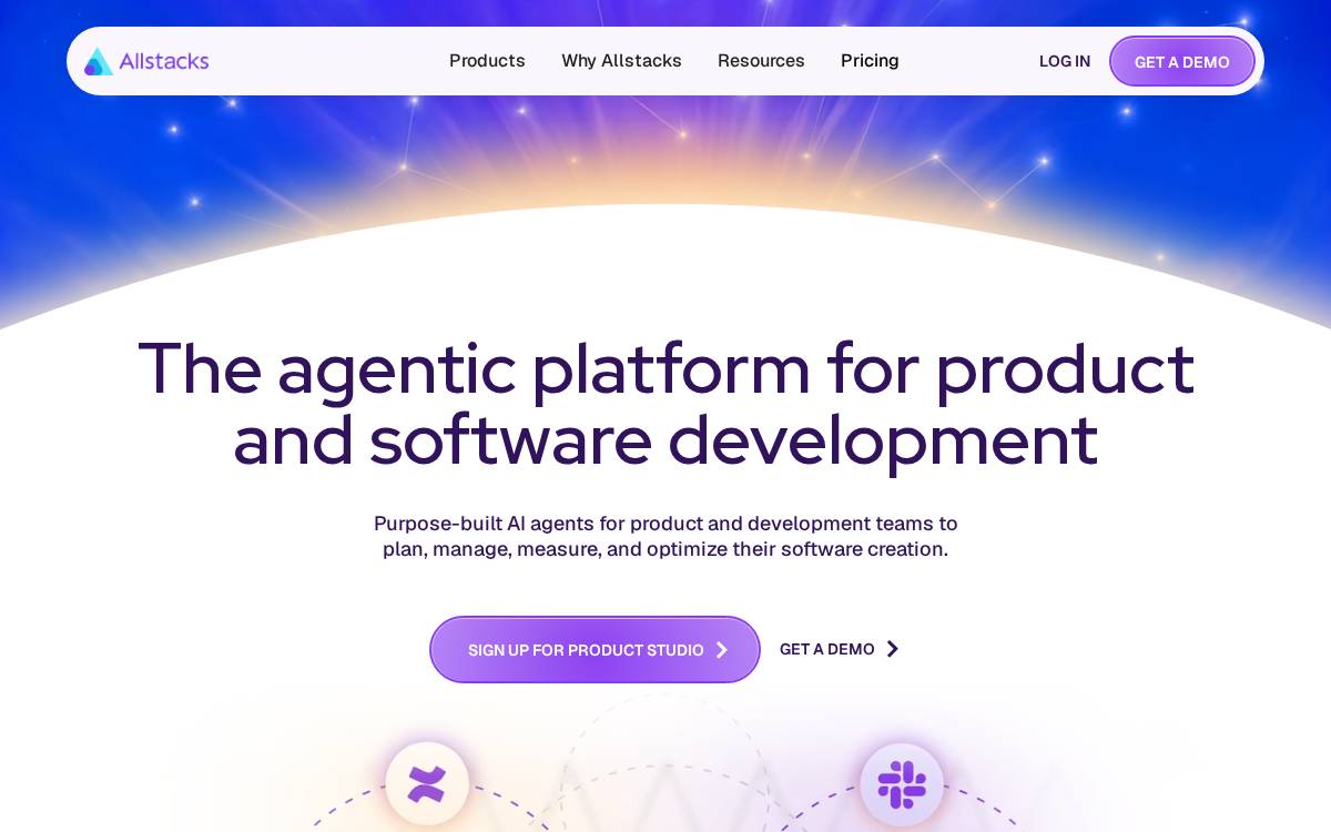 Allstacks website preview