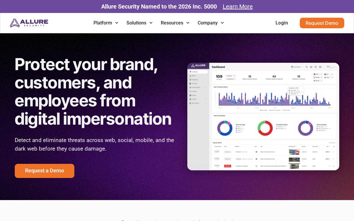 Allure Security website preview