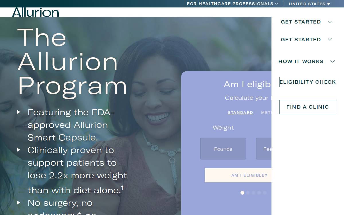 Allurion website preview
