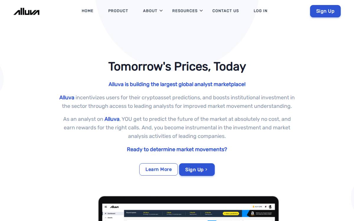 Alluva website preview