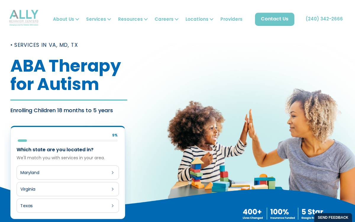 Allybehavior website preview