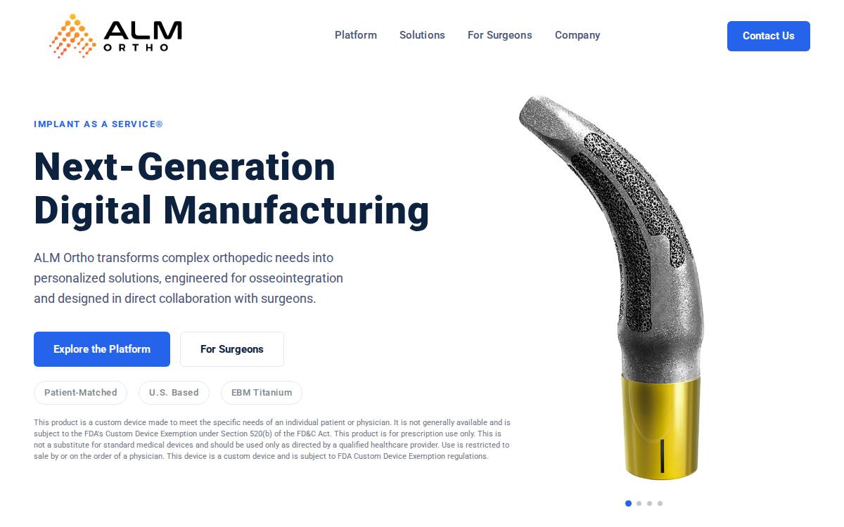 ALM Ortho website preview