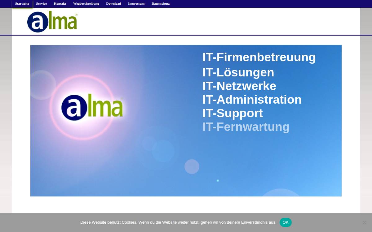 Alma website preview