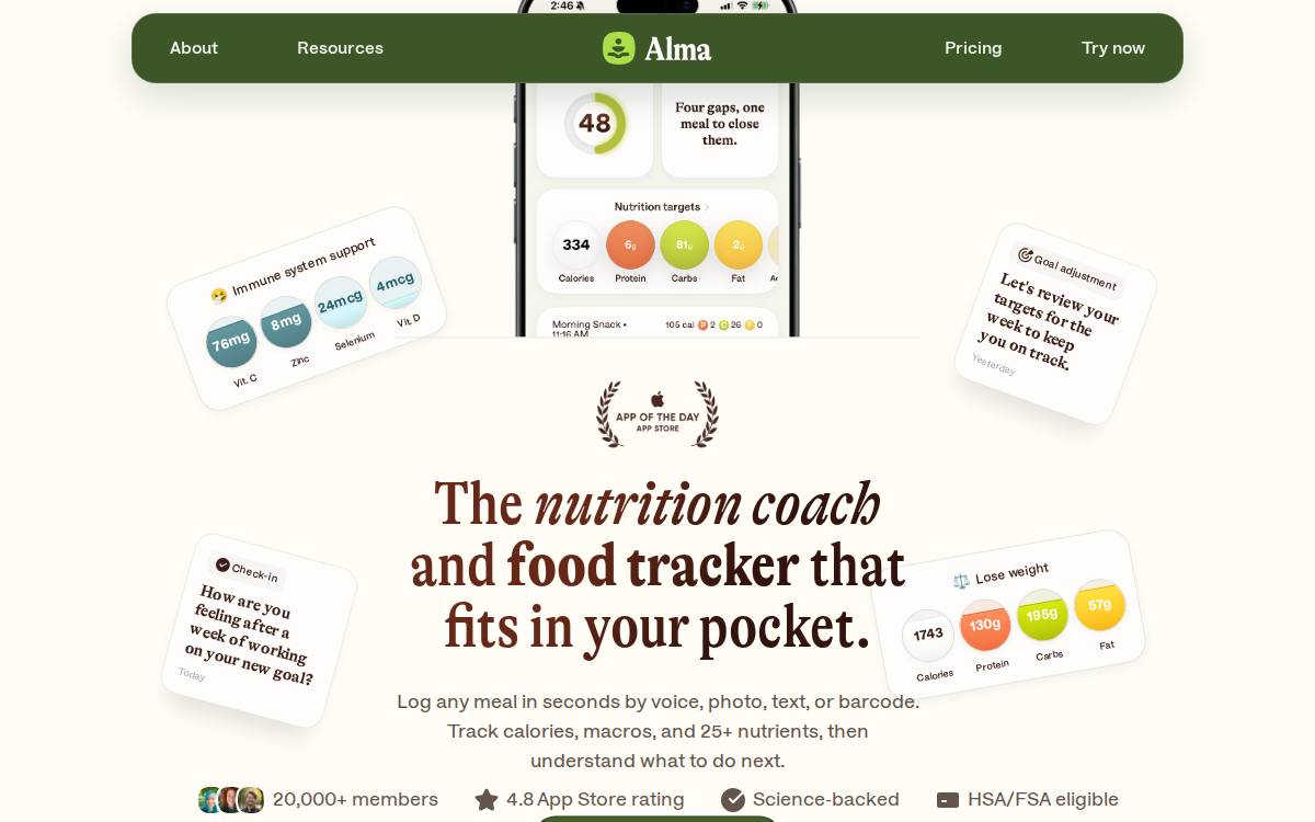 Alma website preview