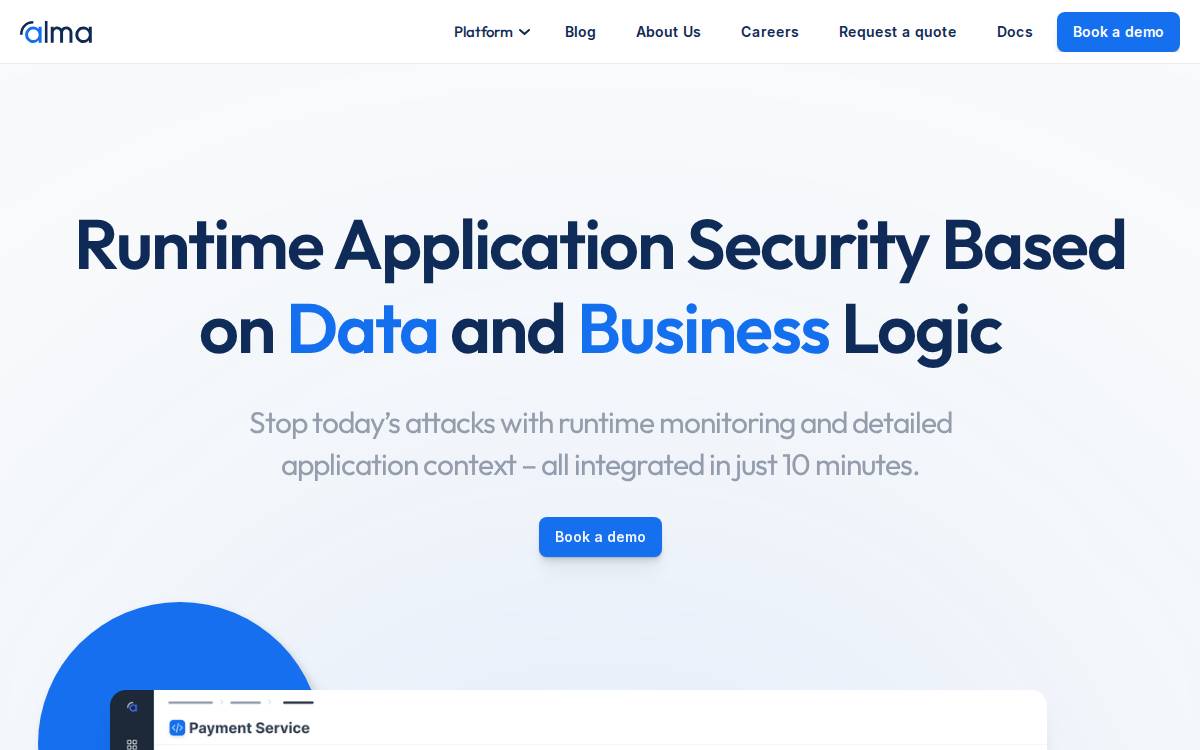 Alma Security website preview