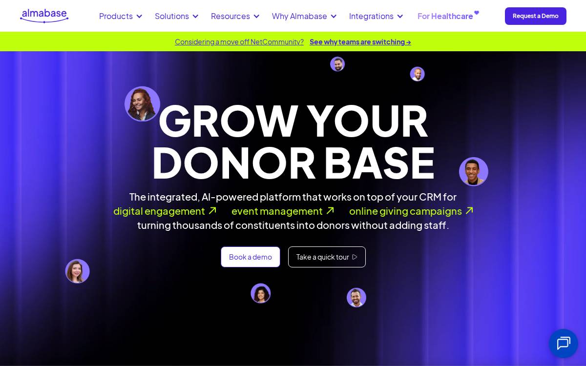 Almabase website preview
