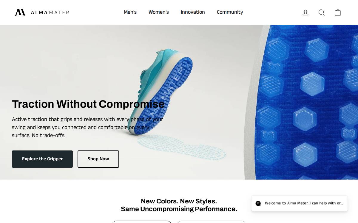Alma Mater Footwear website preview