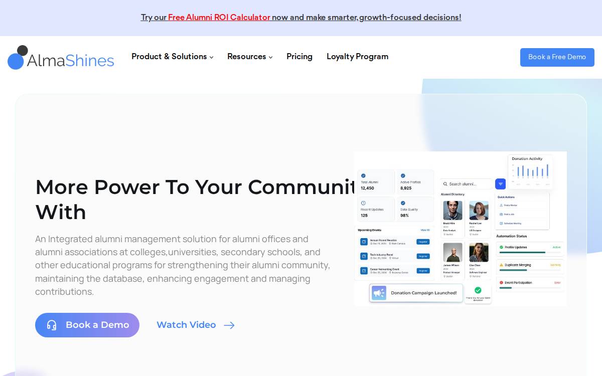 AlmaShines website preview