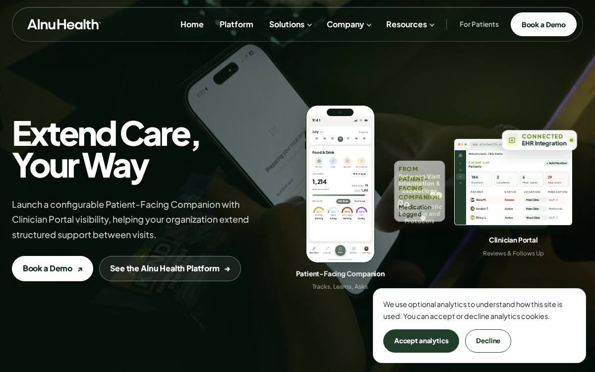 Alnu Health website preview