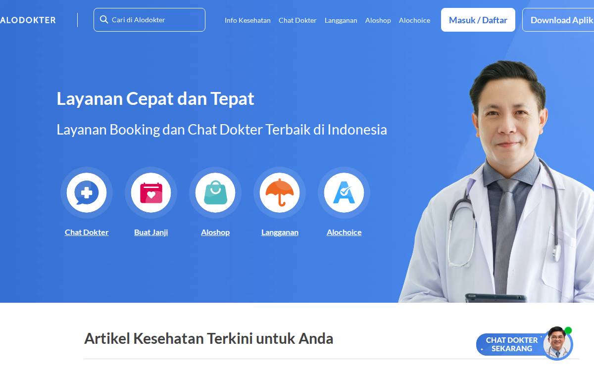 Alodokter website preview