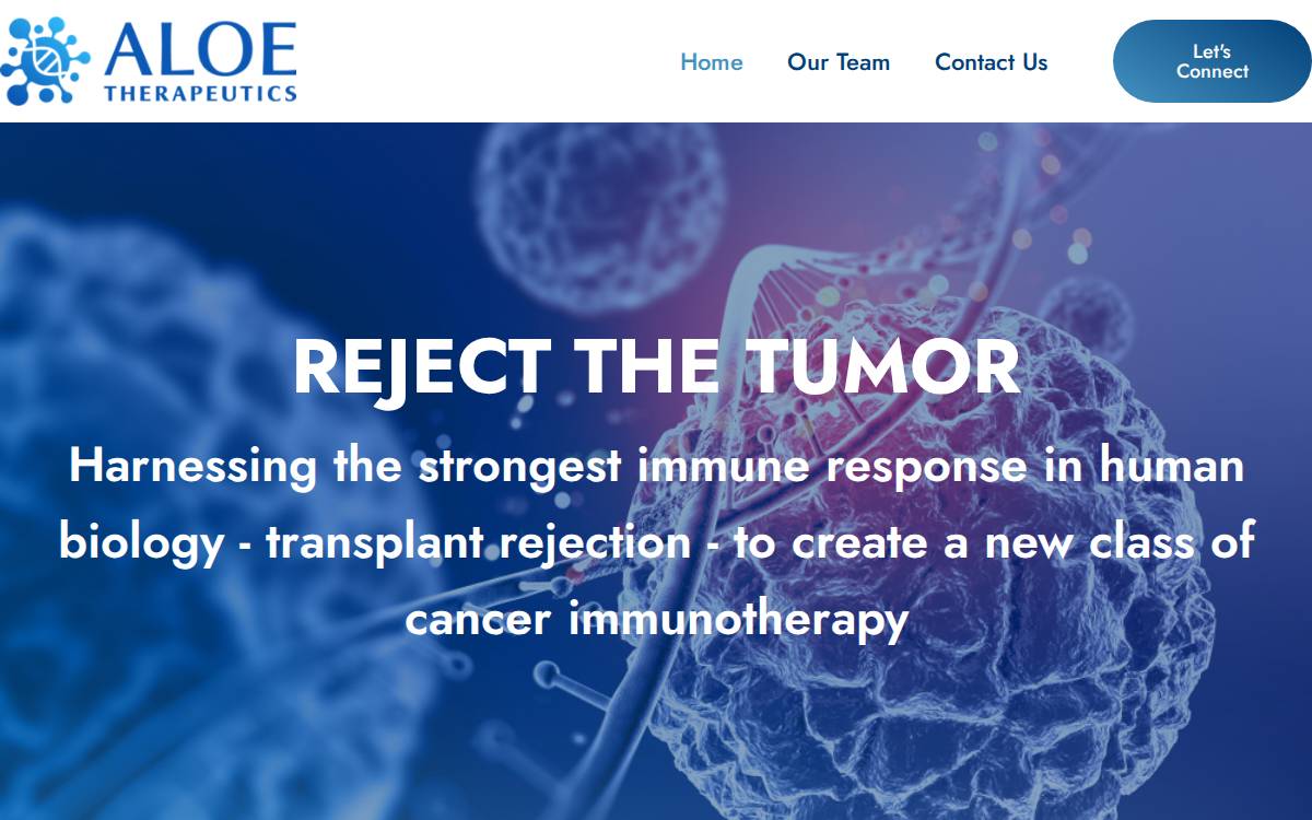 Aloe Therapeutics website preview