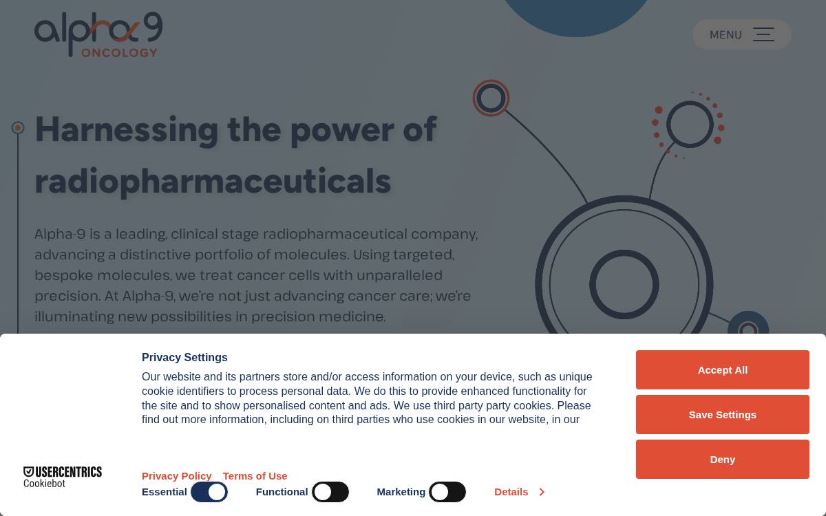 Alpha-9 Theranostics Inc. website preview