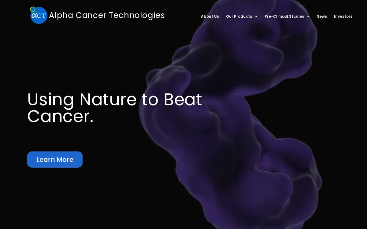 Alpha Cancer Technologies website preview