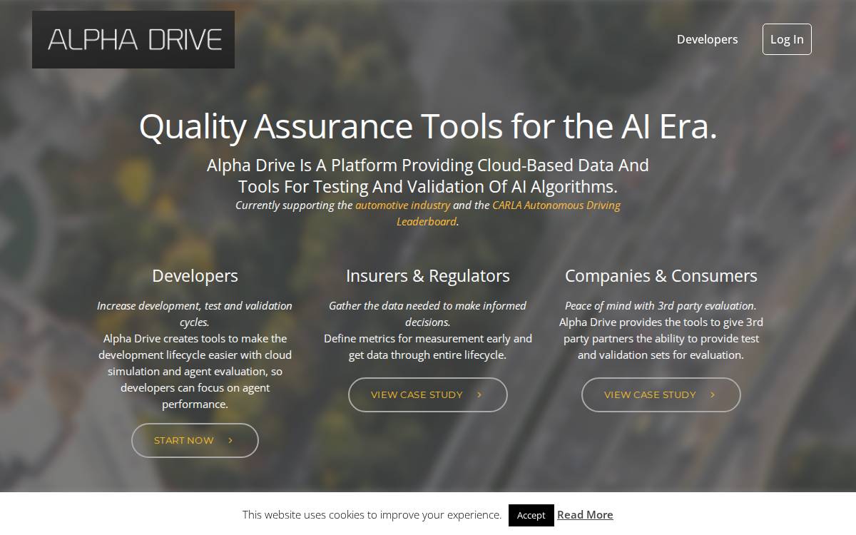 Alpha Drive website preview