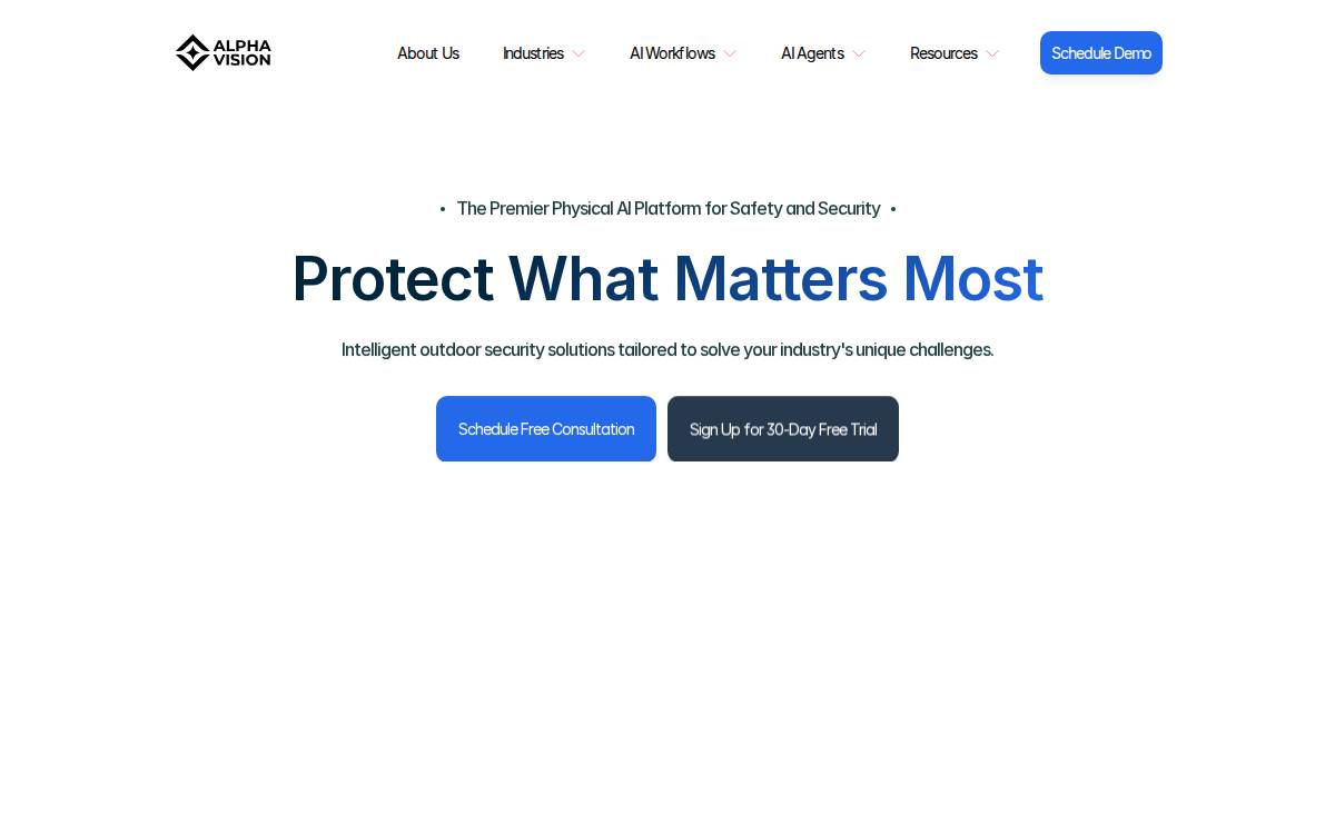 Alpha Vision website preview