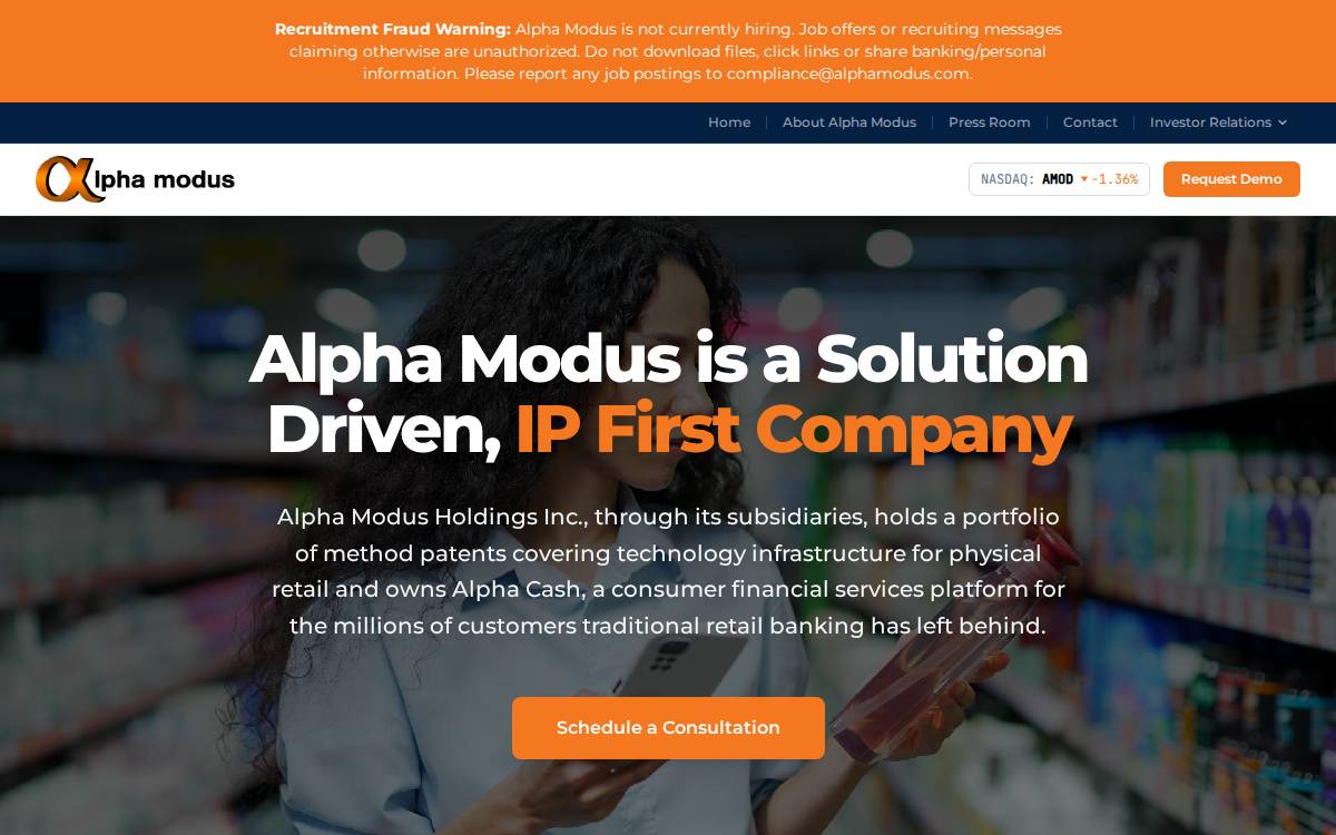 Alpha Modus website preview