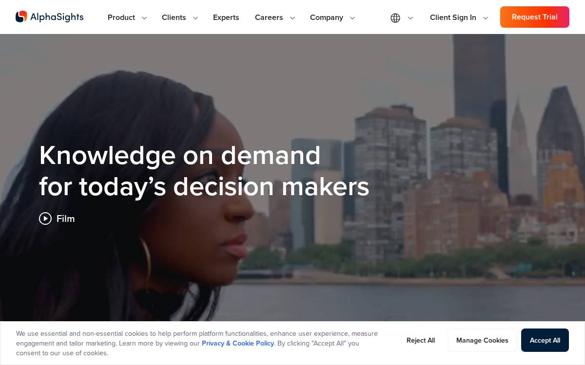 AlphaSights website preview