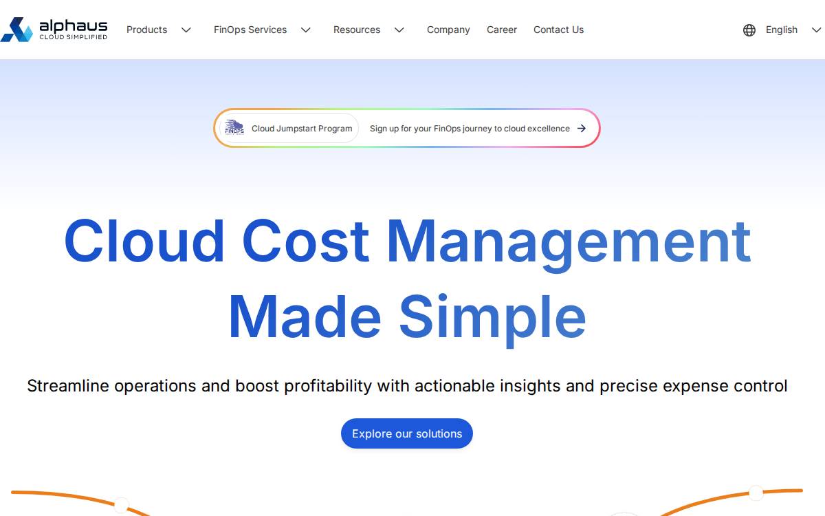 Alphaus Cloud Resource Optimization website preview