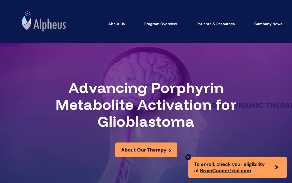 Alpheus Medical website preview