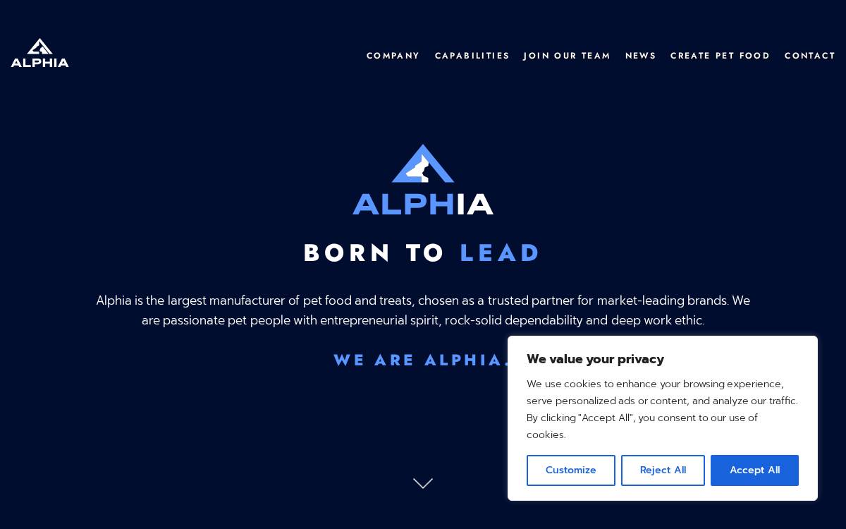 Alphia website preview