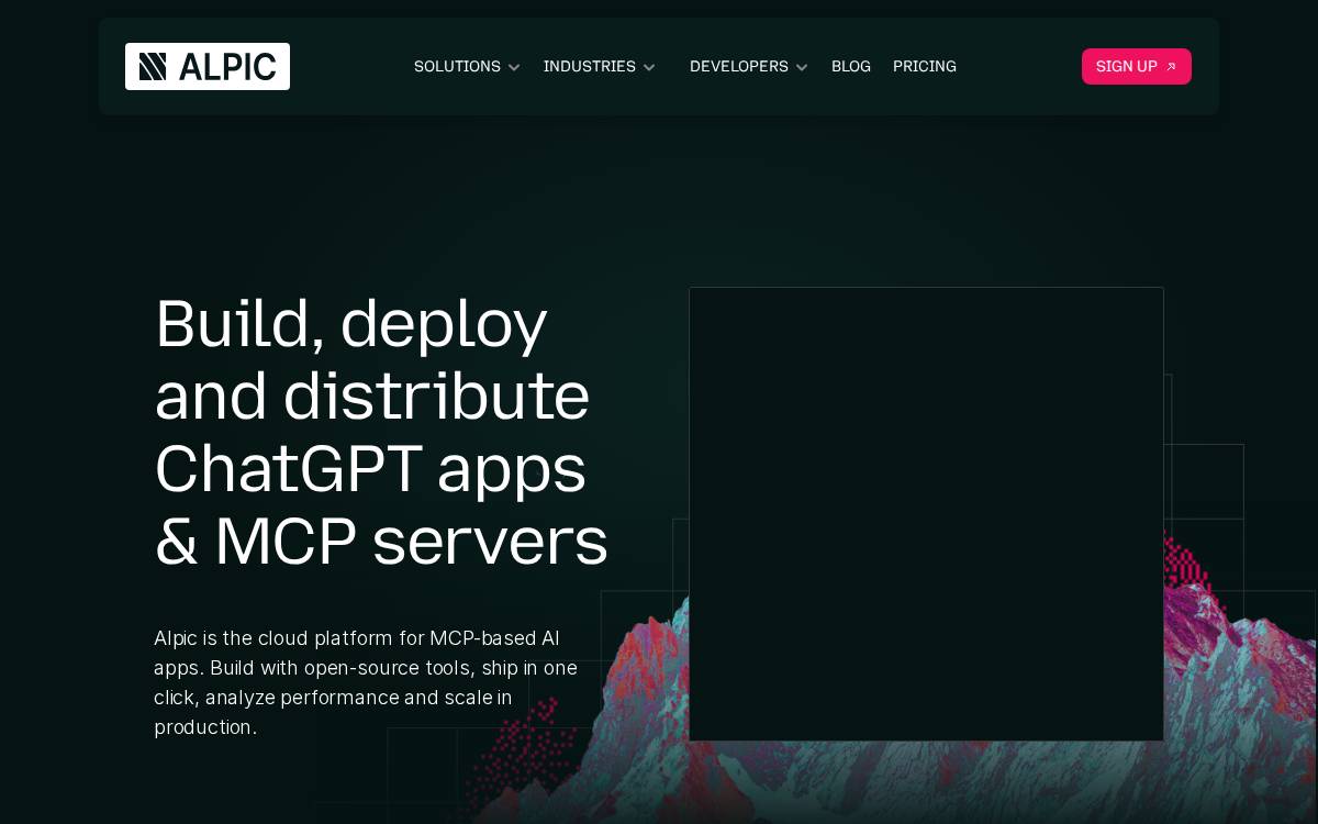 Alpic website preview