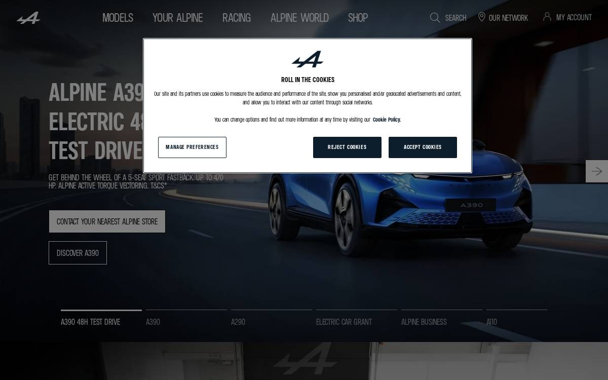 Alpine Cars.Co website preview