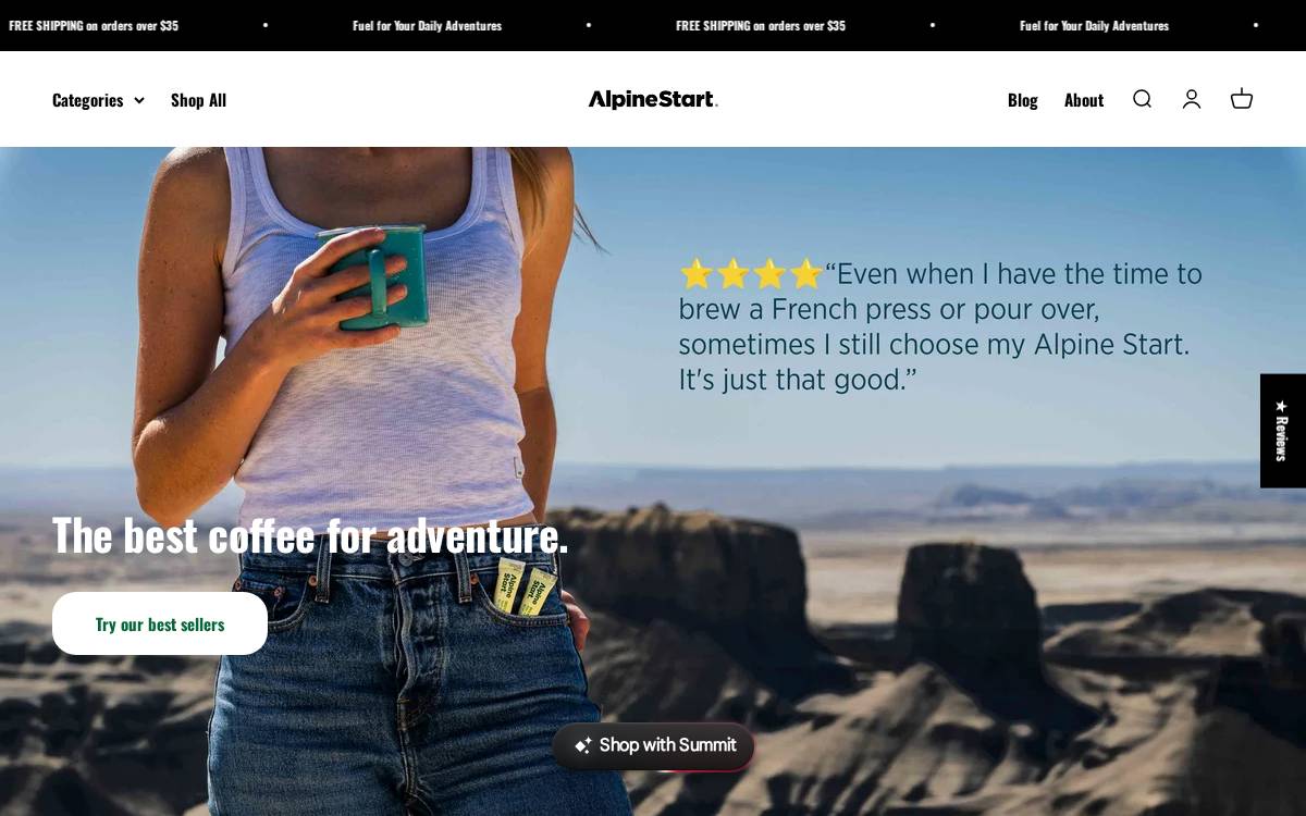 Alpine Start website preview