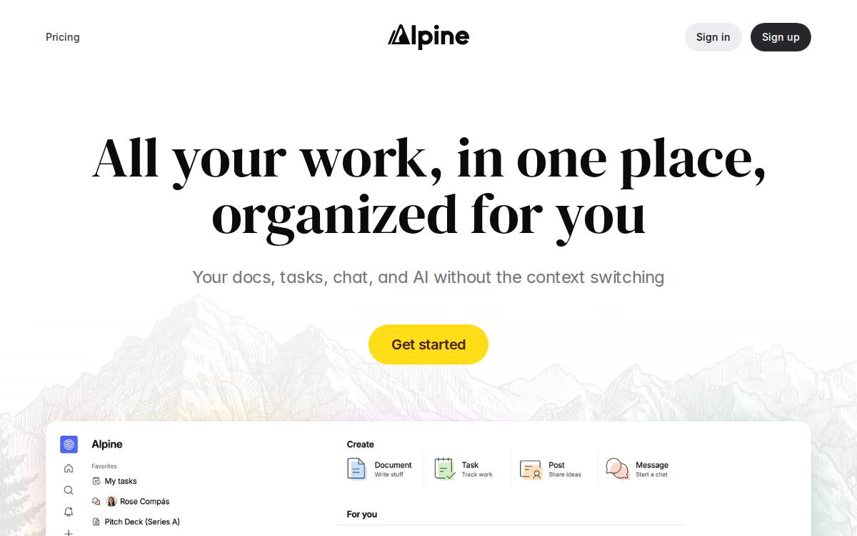 Alpine website preview