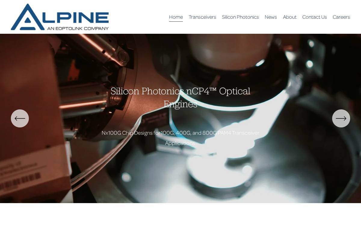 Alpineoptoelectronics website preview