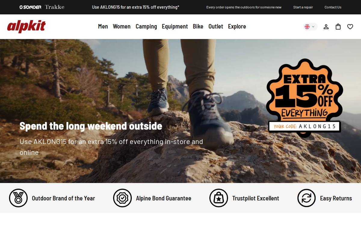 Alpkit website preview