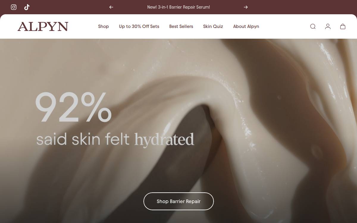Alpyn Beauty website preview
