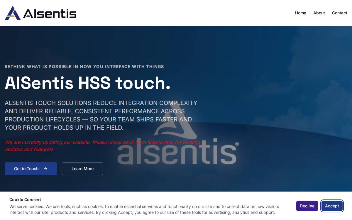 Alsentis website preview