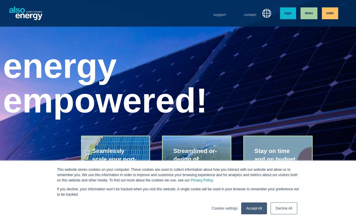 Also Energy website preview