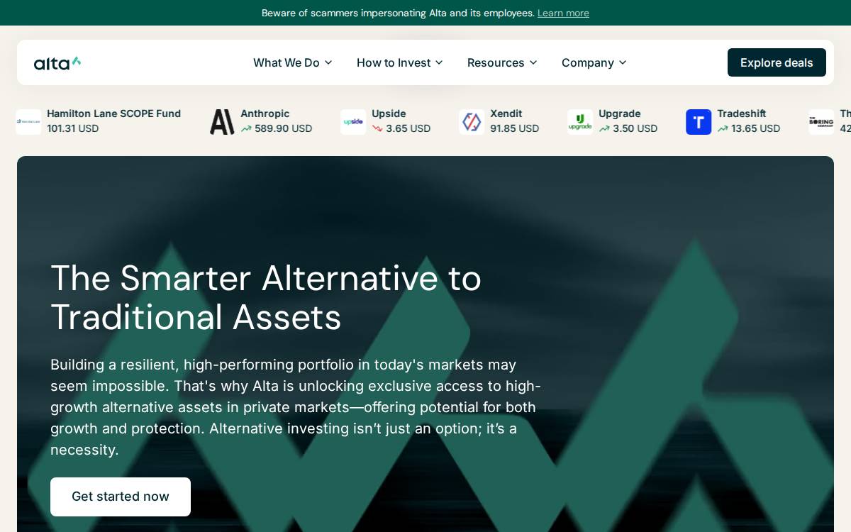 Alta website preview