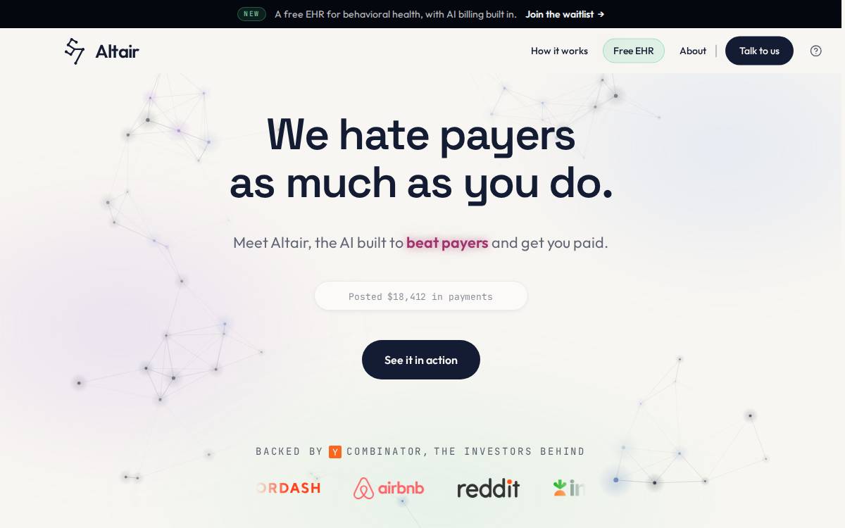 Altair Health website preview