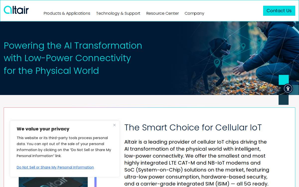 altair website preview