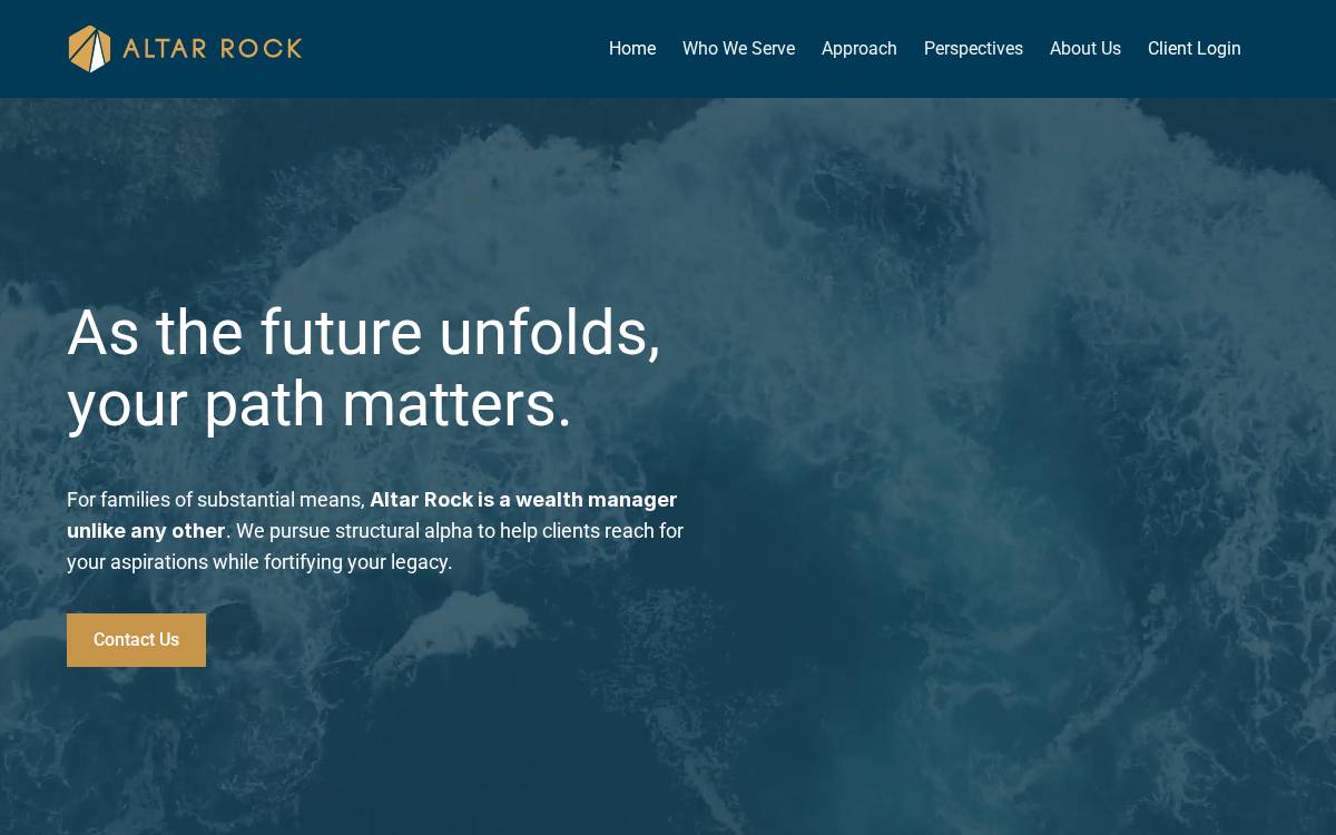 Altar Rock website preview