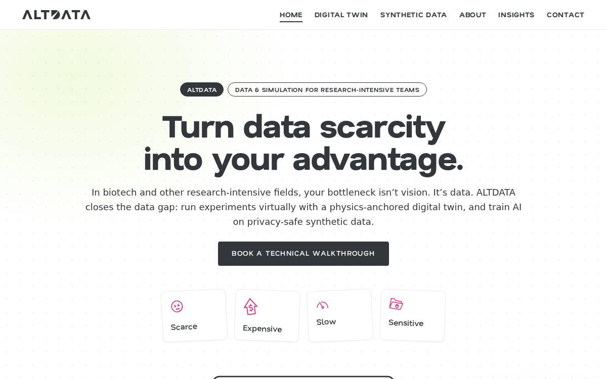 ALTDATA website preview