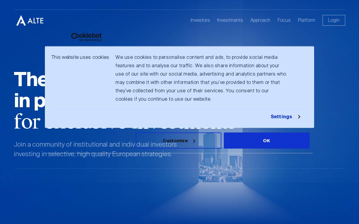 Alteinvest website preview