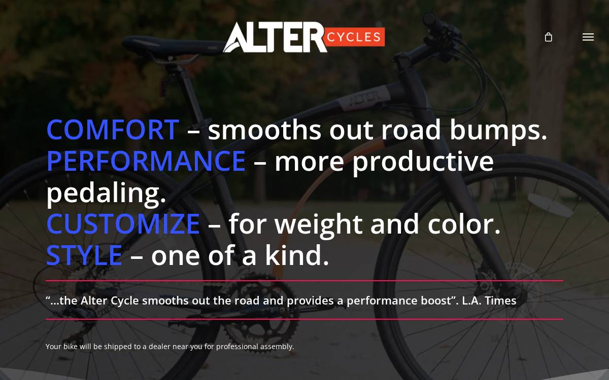 Alter Cycles website preview