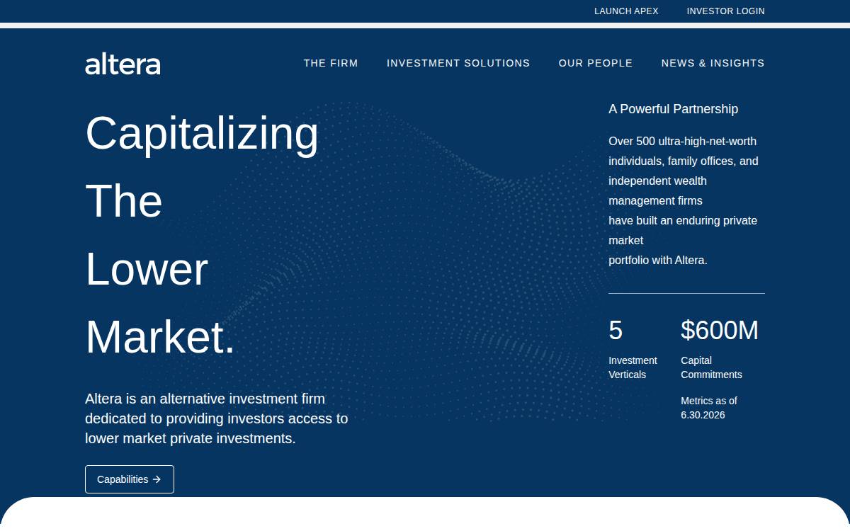 Altera Investments website preview