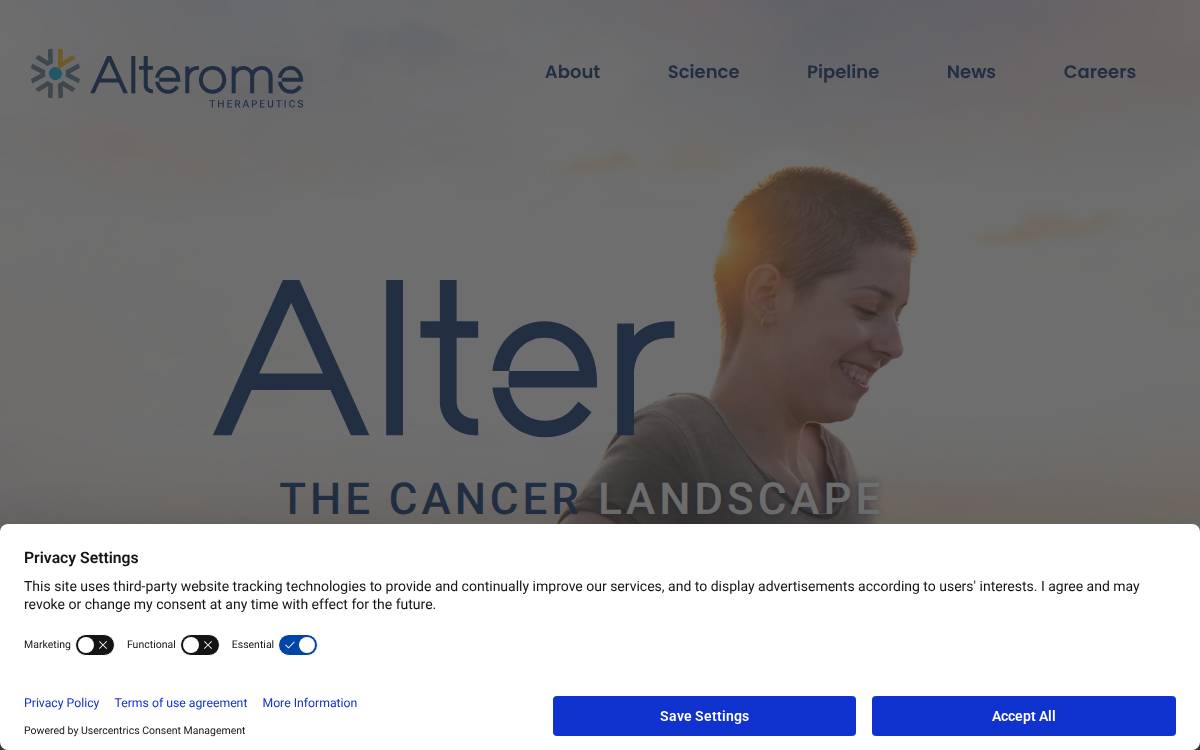 Alterome Therapeutics, Inc. website preview
