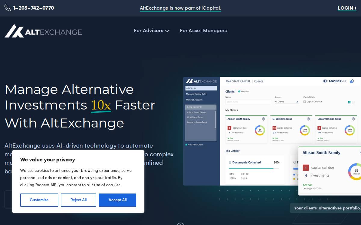AltExchange website preview