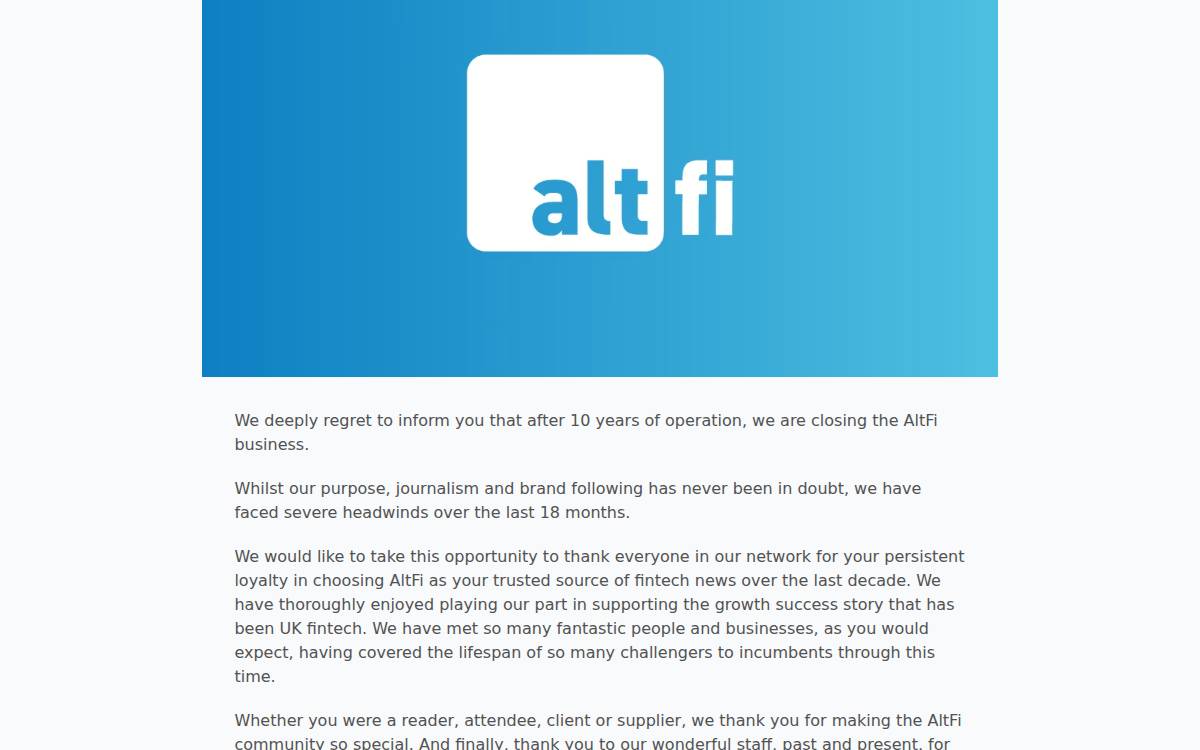 Altfi website preview