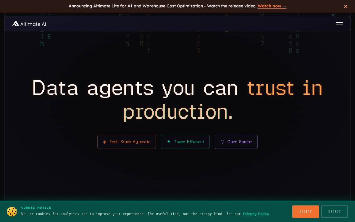 Altimate Inc website preview